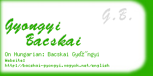 gyongyi bacskai business card